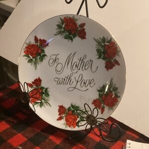 Decorative Plate with Red Roses